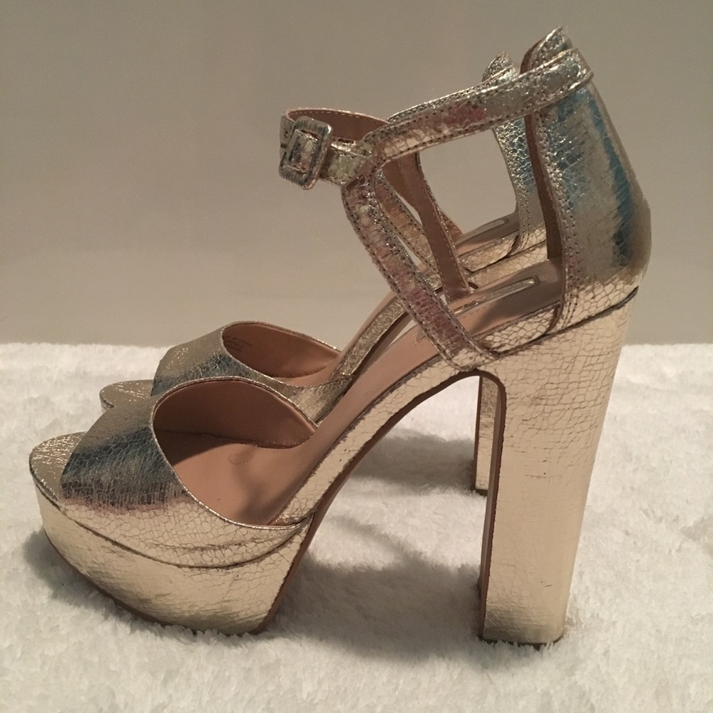 Topshop gold heels